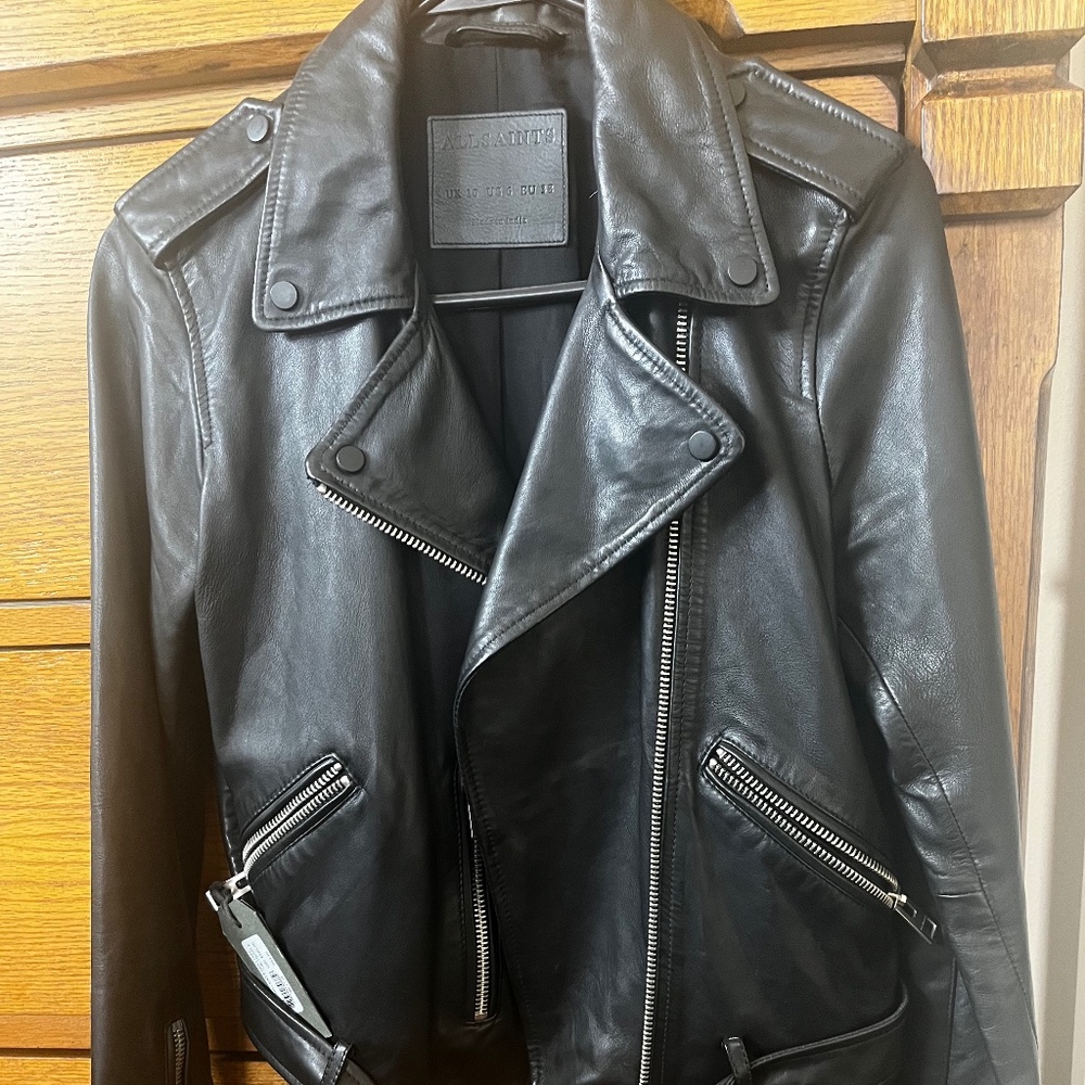 ALLSAINTS- Balfern Leather Biker Jacket- US Size 6
